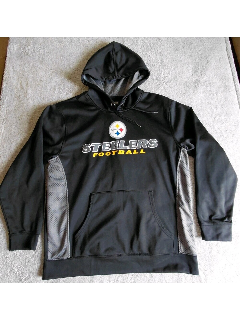 Pittsburgh Steelers Hoodie Mens Large Black Gray Sweatshirt